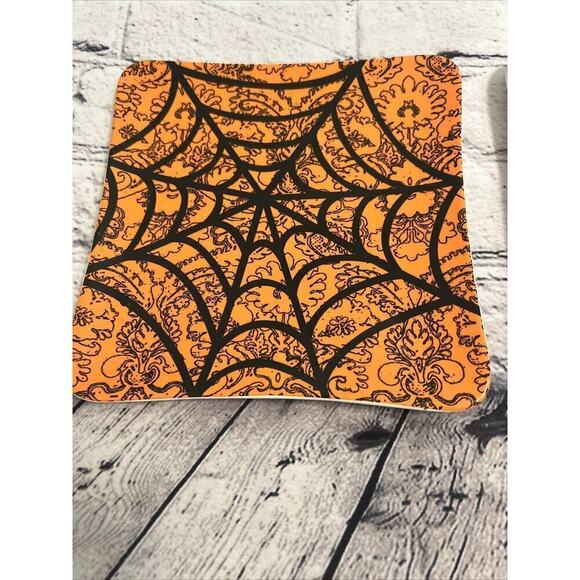2 Rae Dunn Halloween Magenta M Studios Crow Black Bird Spider Web Snack Plates - Picture 5 of 6